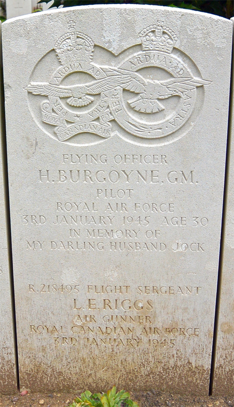 F/O Henry Burgoyne<br/><br /><br />died January 3rd, 1945